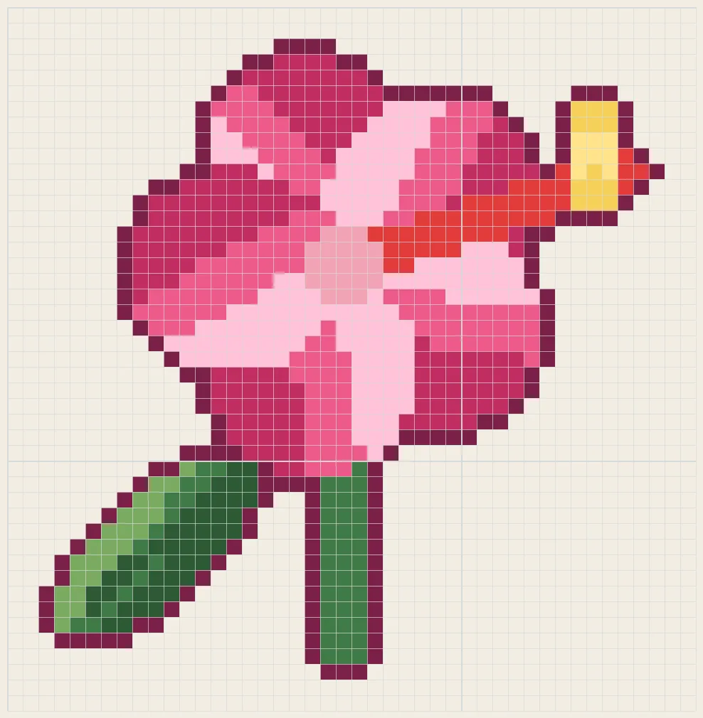 Stamen hibiscus perler bead pattern
