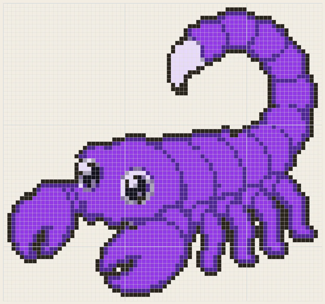 Curved-tail scorpion perler bead pattern