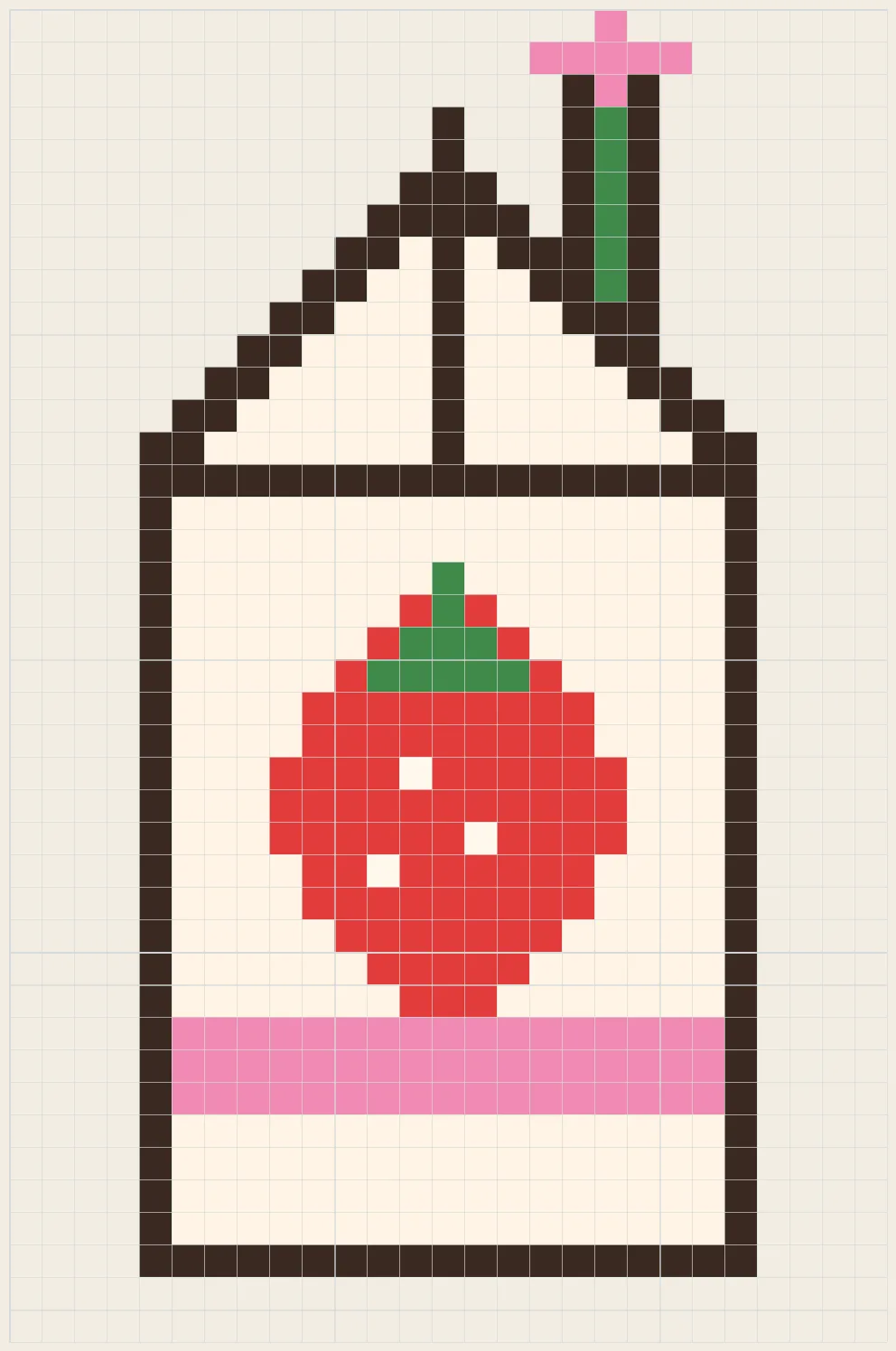 Strawberry milk carton perler bead pattern