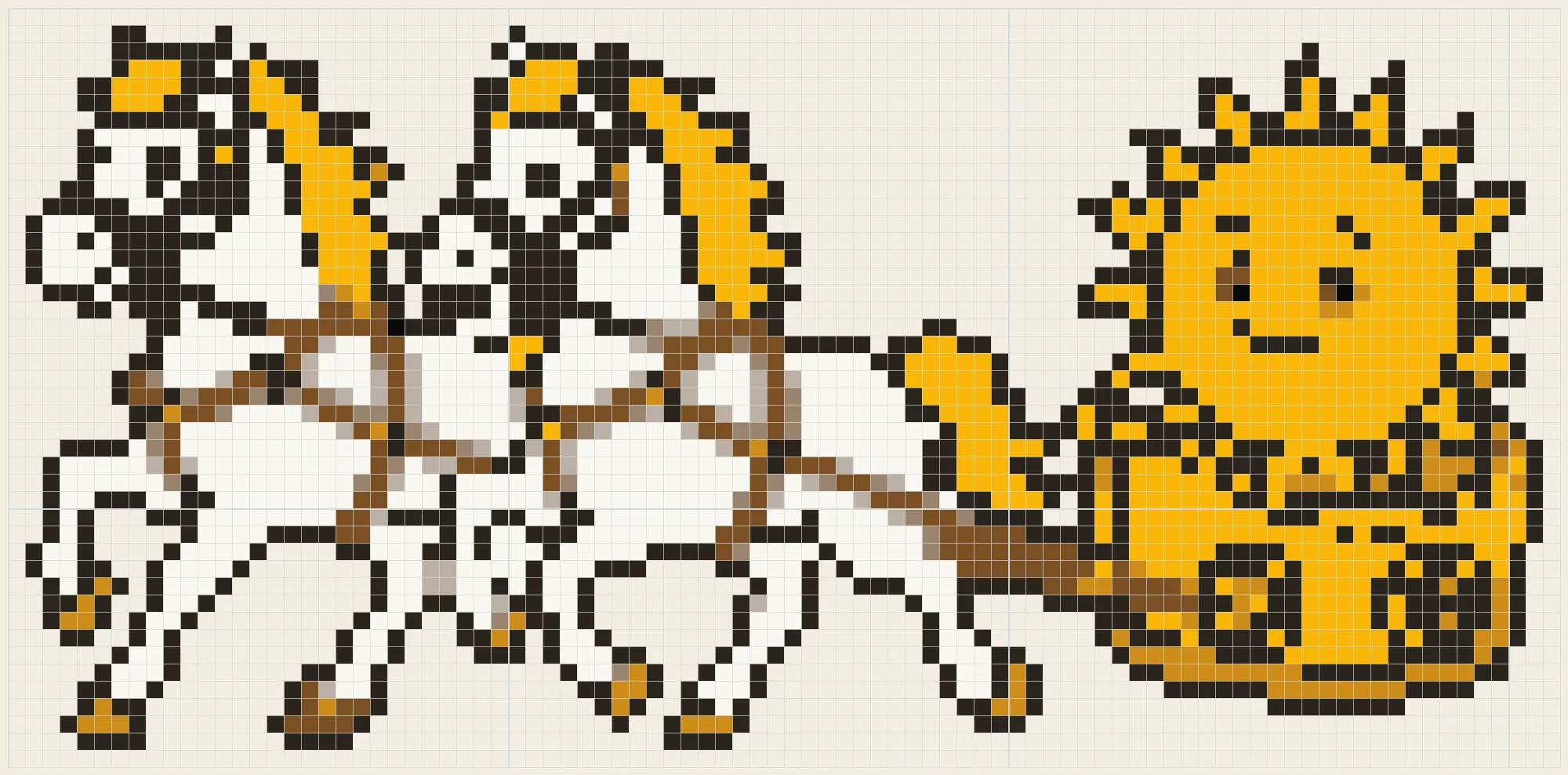 Horses of the sun chariot perler bead pattern