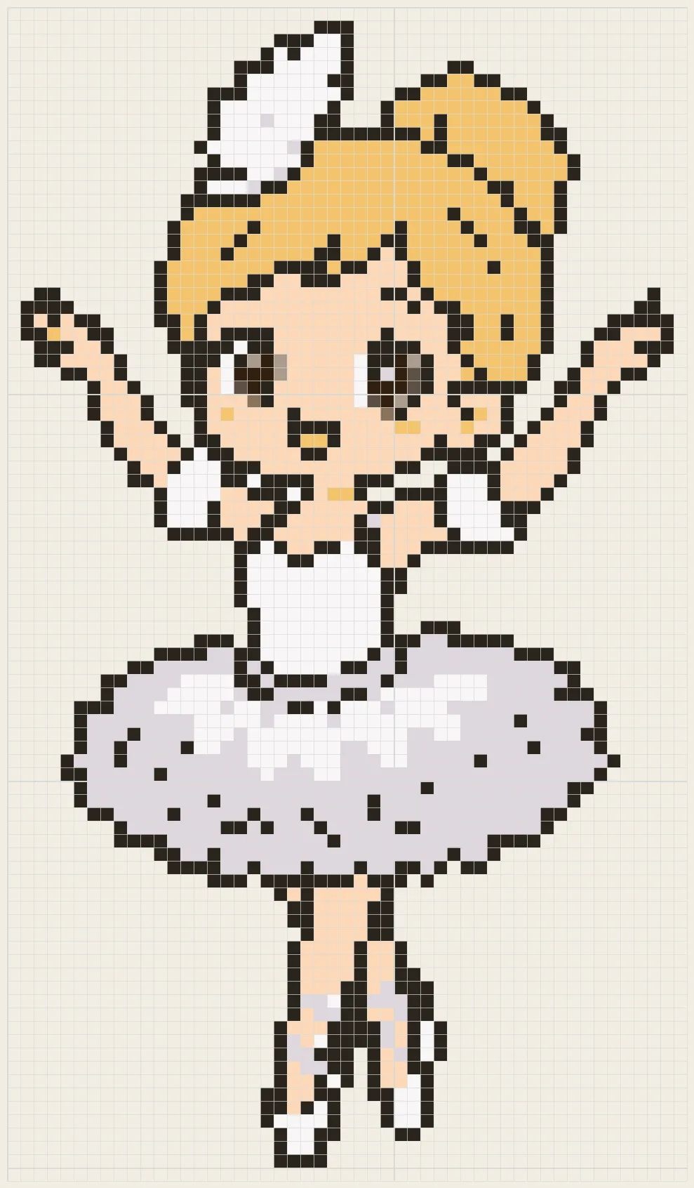 Swan feather dancer perler bead pattern