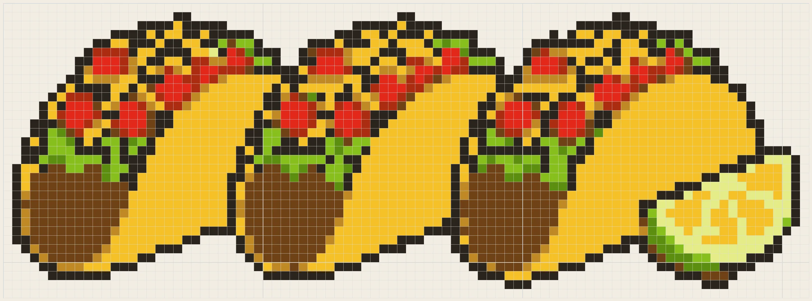 Three tacos perler bead pattern