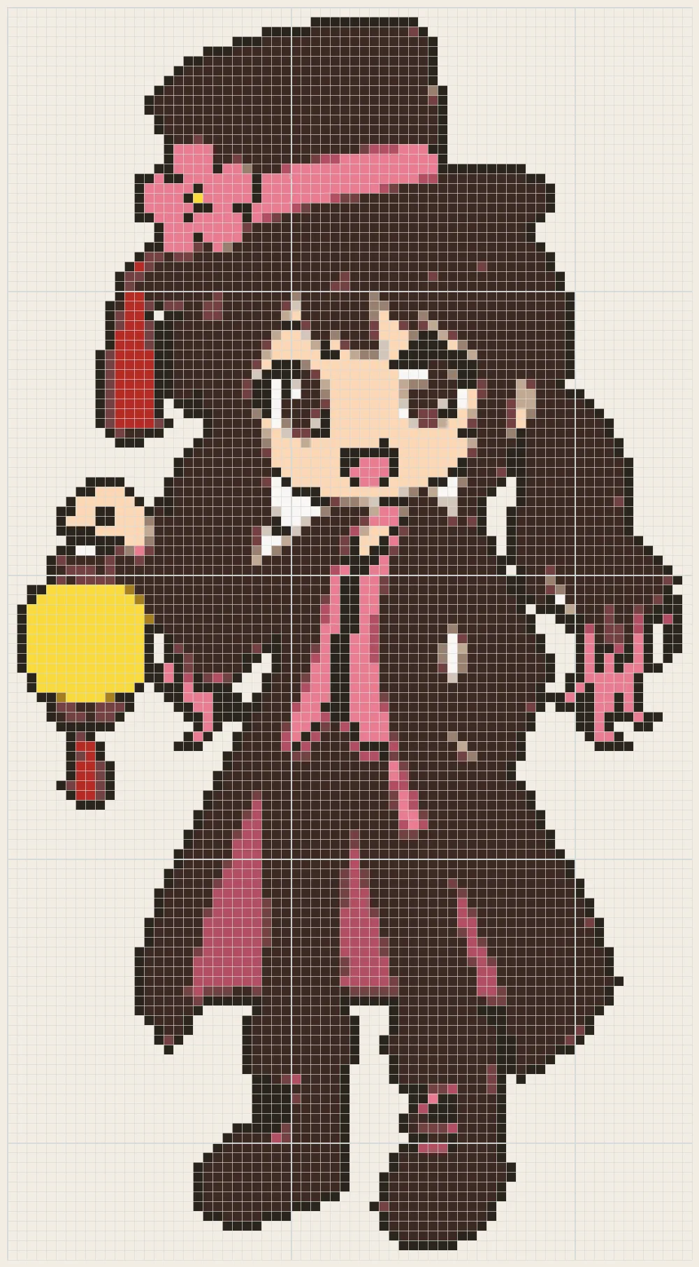 Tall flower hat perler bead pattern
