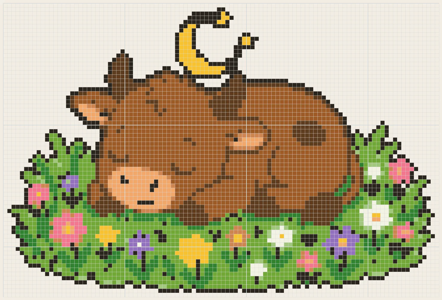 Meadow nap bull perler bead pattern