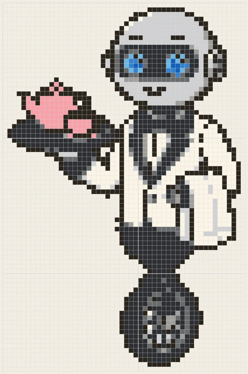 Tea butler robot perler bead pattern