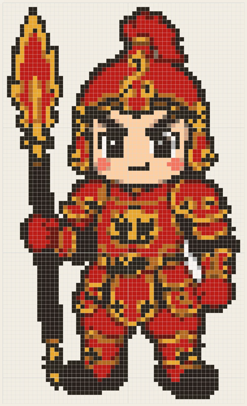 Third-eye guard perler bead pattern