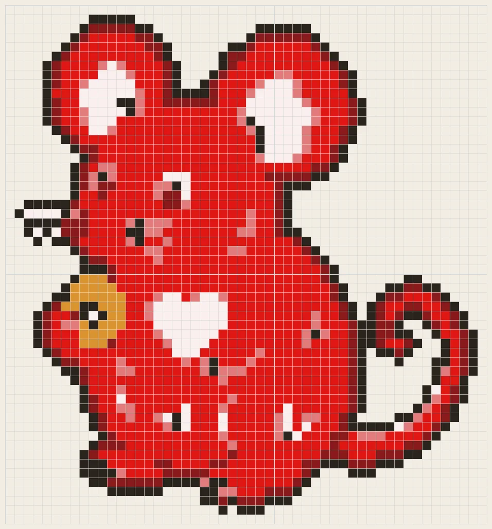Paper-cut mouse perler bead pattern