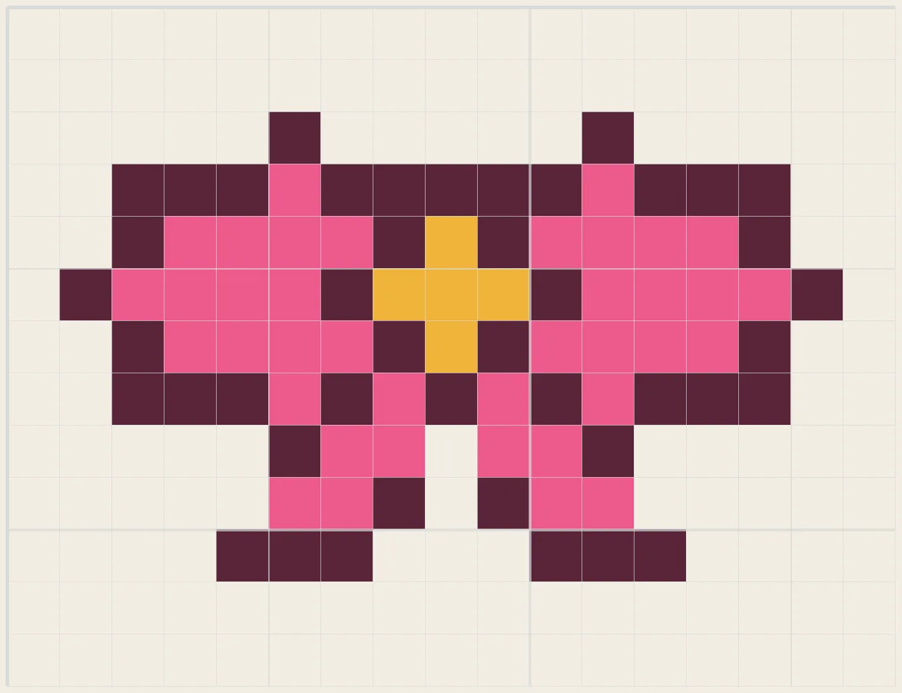 Tiny pink bow perler bead pattern
