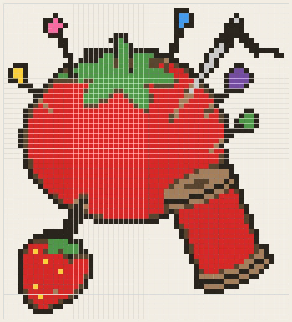 Tomato pincushion perler bead pattern