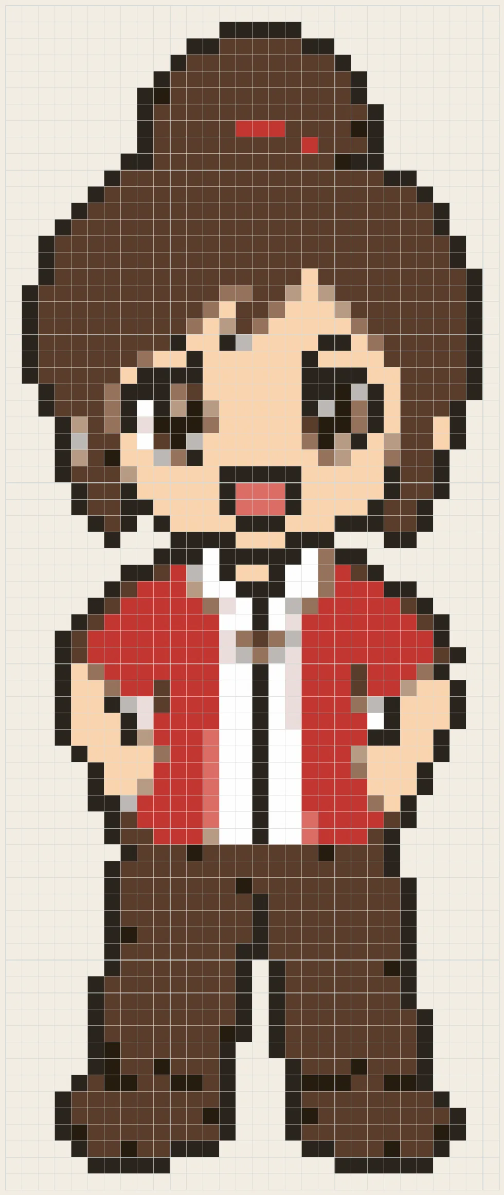 Topknot tunic perler bead pattern