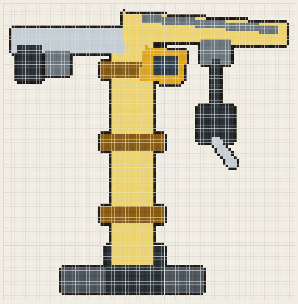 Tower jib crane perler bead pattern