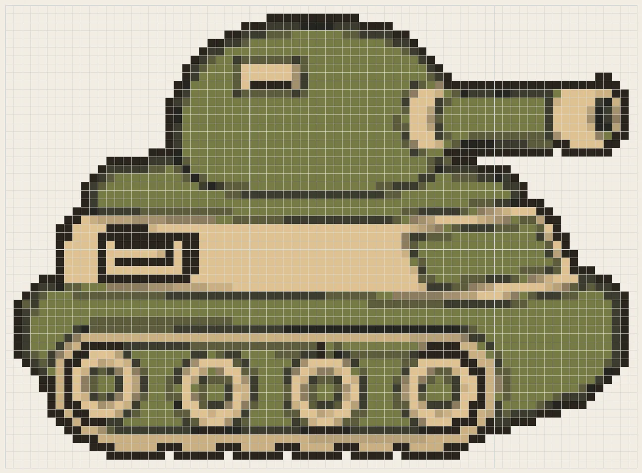 Toy tank perler bead pattern