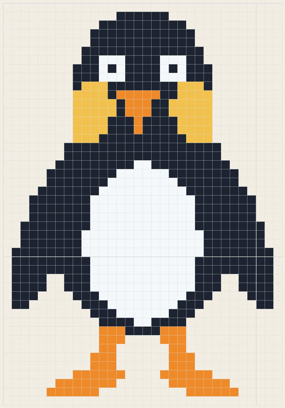 Upright penguin perler bead pattern