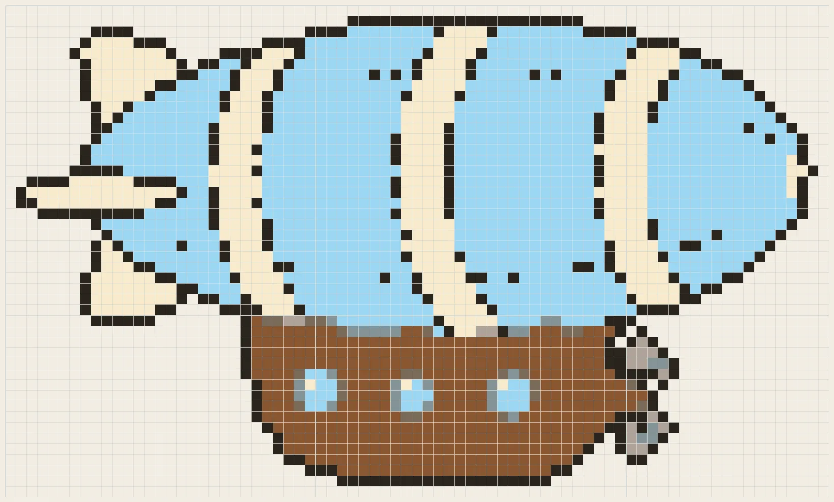 Vintage airship perler bead pattern