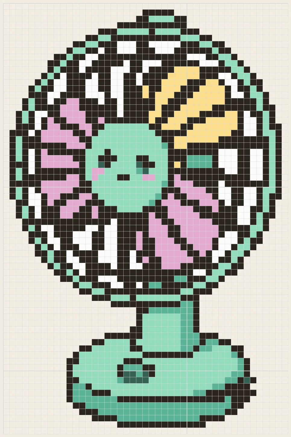 Smiling desk fan perler bead pattern