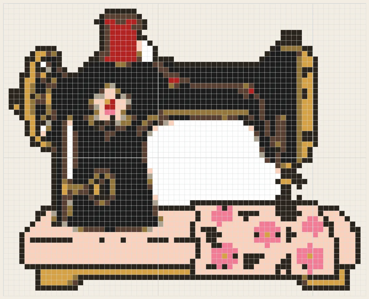 Vintage sewing machine perler bead pattern