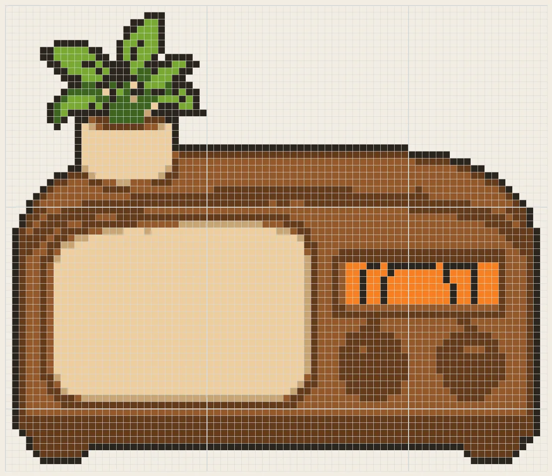 Vintage wooden radio perler bead pattern