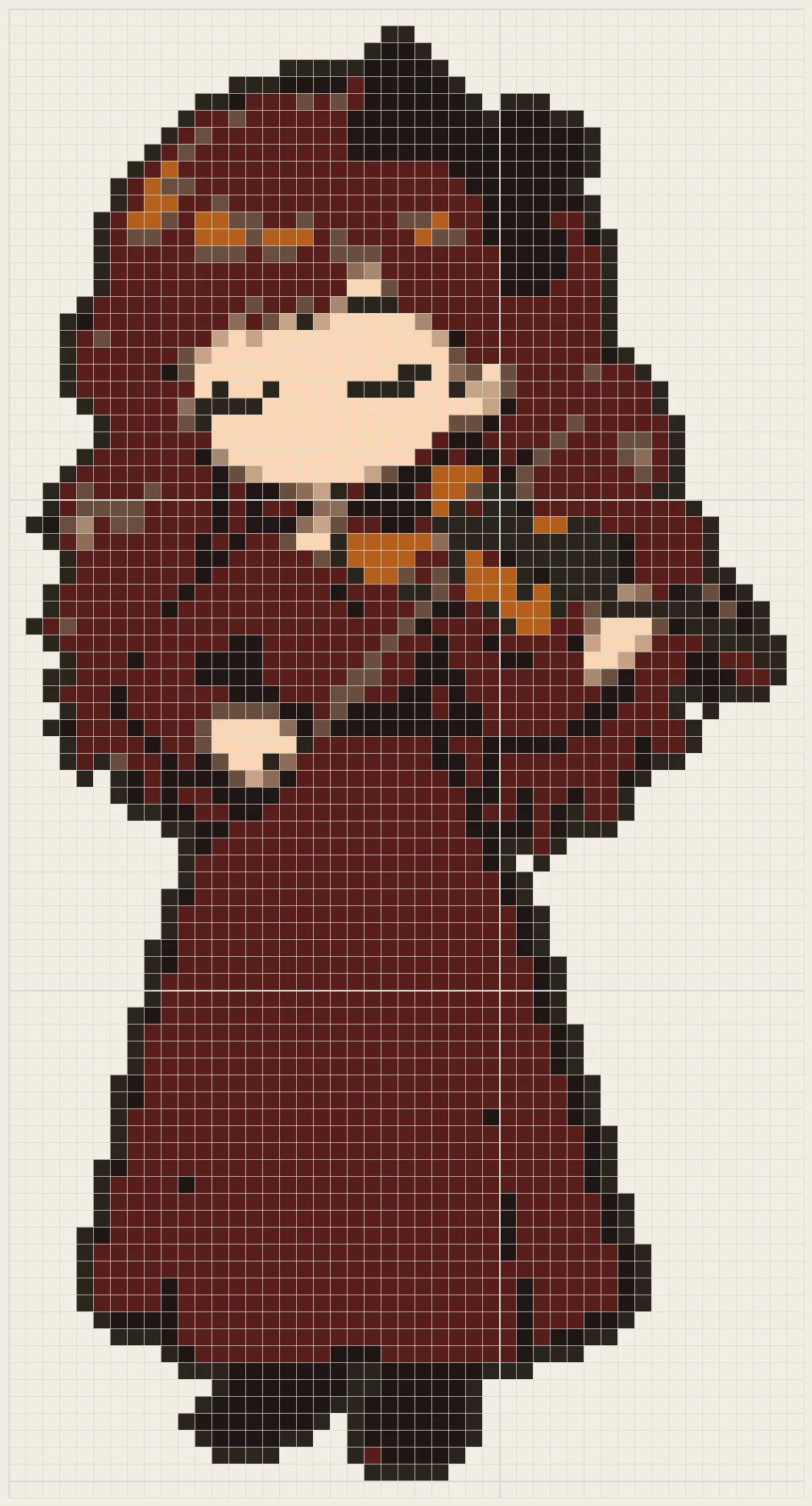 Violinist girl perler bead pattern