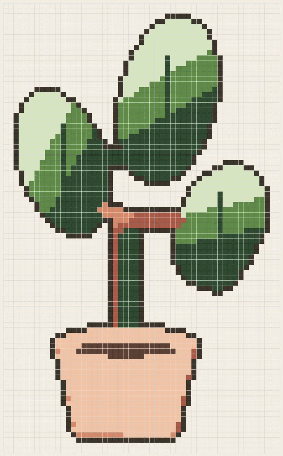 Violin-leaf fig perler bead pattern