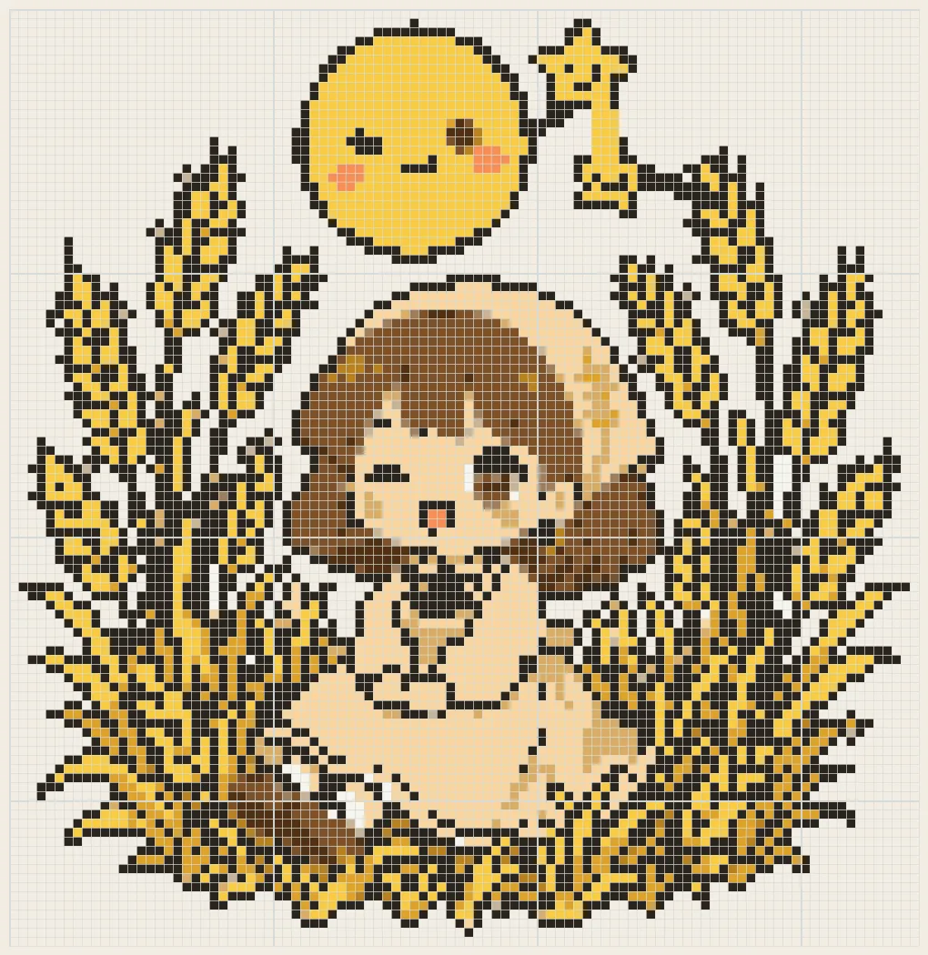 Harvest night maiden perler bead pattern