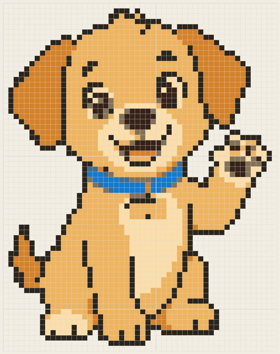 Bone-tag puppy perler bead pattern