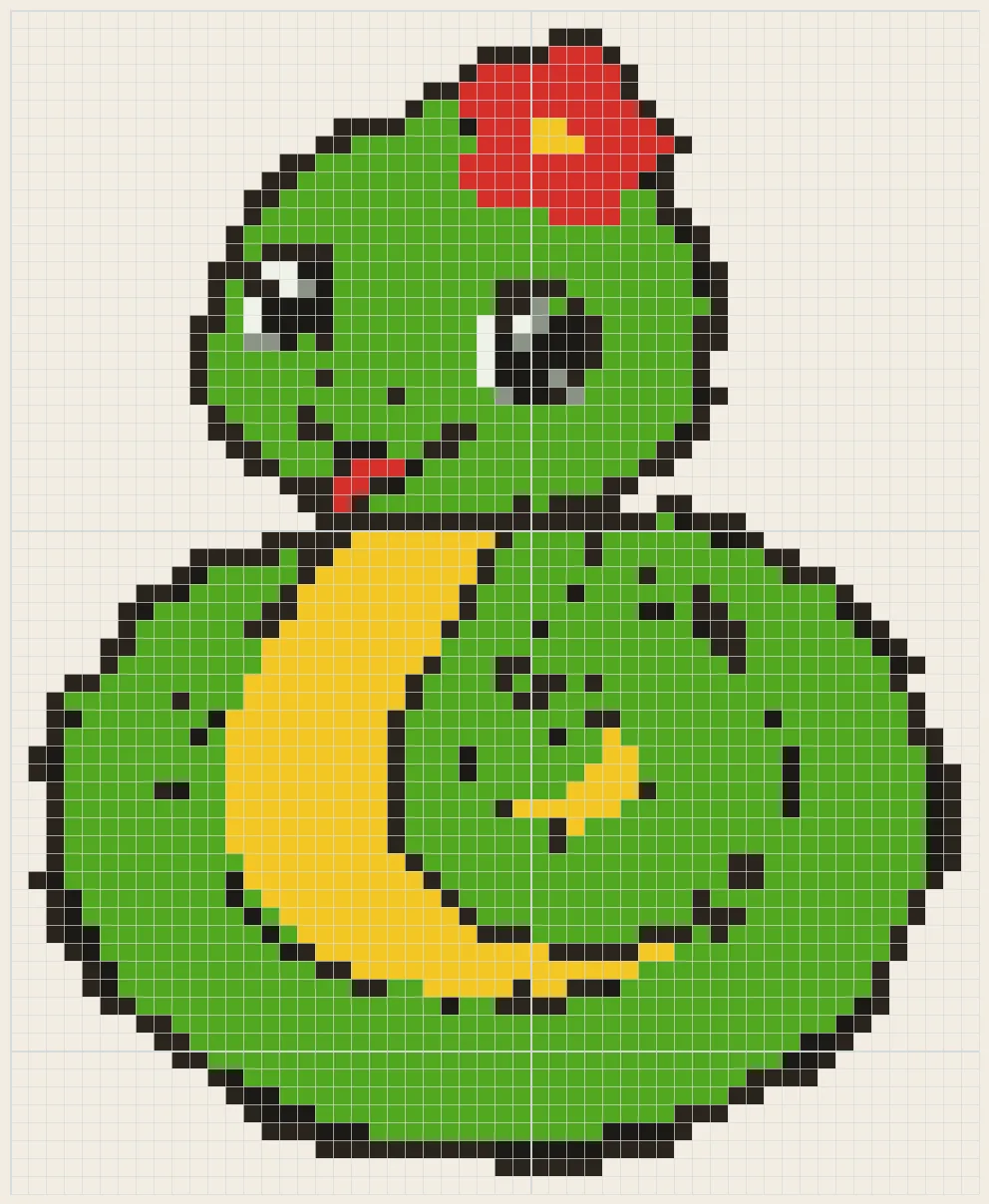 Flower snake coil perler bead pattern
