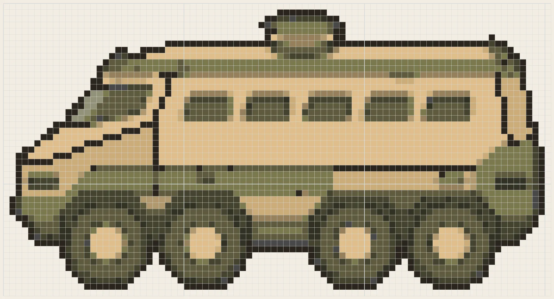 Armored carrier perler bead pattern