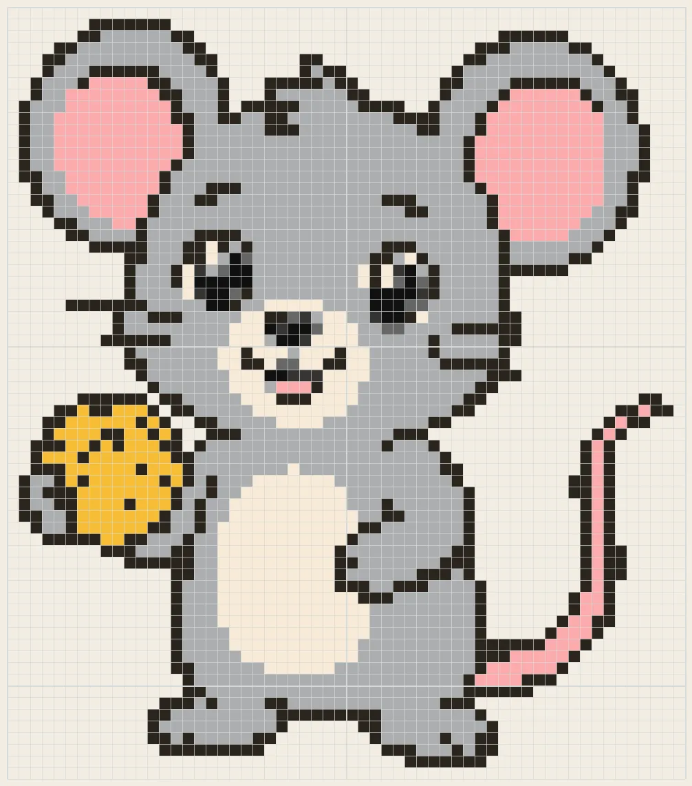 Lucky coin mouse perler bead pattern