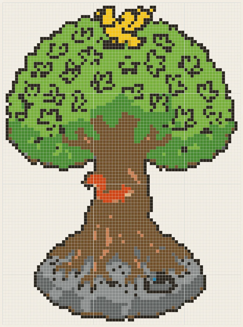 World ash tree perler bead pattern
