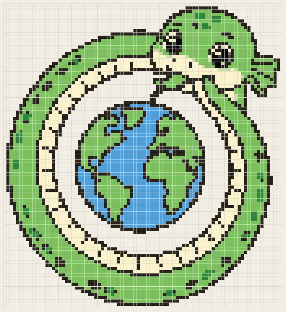 Padrão de Perler Serpente que envolve o mundo
