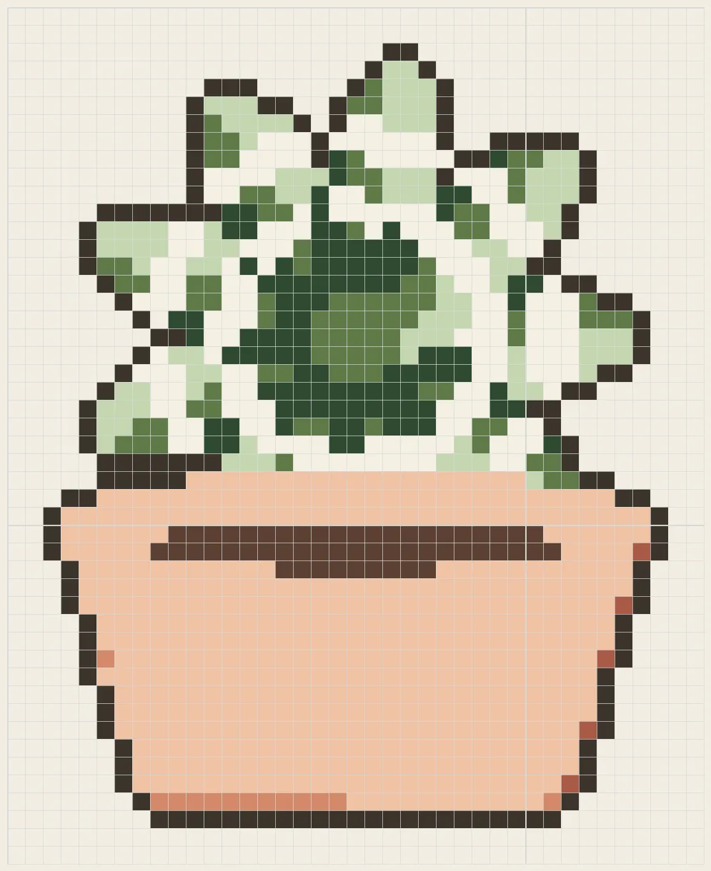 Striped haworthia perler bead pattern